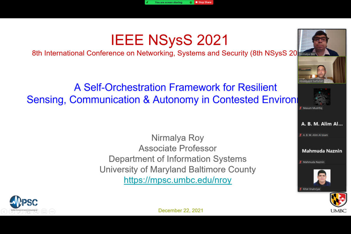 Prof. Roy Presented Research at IEEE NSysS Conference