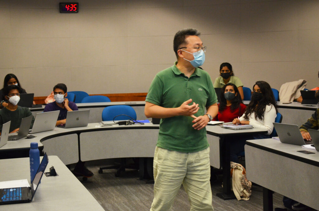Lei Zhang addressing his class